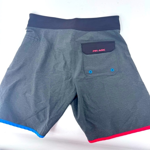 Pelagic Gray‎ Board Shorts with Blue and Red Accents - Picture 8 of 8